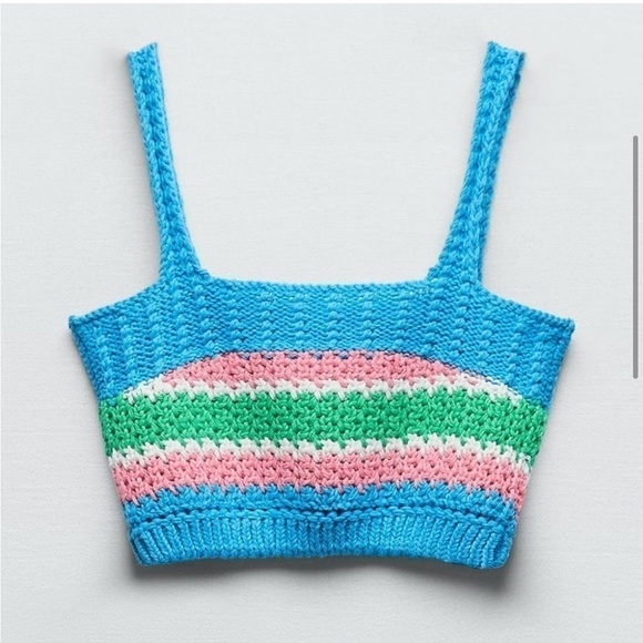 Zara Striped Knit Crop Top - Picture 2 of 11